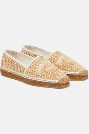 Jimmy Choo Brie Flat logo raffia espadrilles