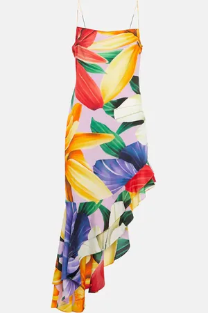 Etro Printed asymmetrical midi dress