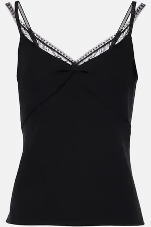 Vince Lace-trimmed crÃªpe camisole