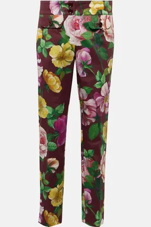Dolce & Gabbana Floral low-rise cotton-blend pants