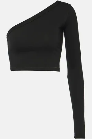 Rick Owens Ziggy one-shoulder cotton crop top