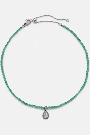 Kamyen 18kt gold necklace with emerald and diamonds