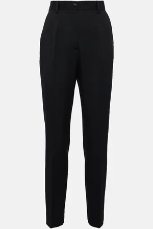 Dolce & Gabbana High-rise wool and silk slim pants