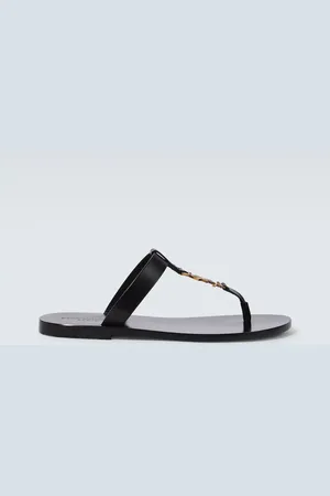 Saint Laurent Cassandre leather thong sandals