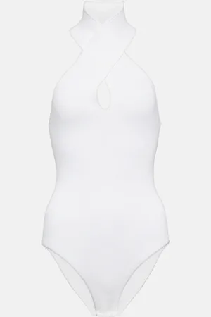 Alaïa Ribbed-knit halterneck bodysuit