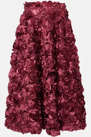 ROTATE Sun floral-appliquÃ© high-rise maxi skirt