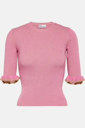 RED Valentino Ribbed-knit wool-blend top