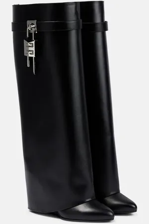 Givenchy Shark Lock wide-fit leather knee-high boots