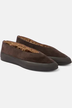 Le Monde Beryl Apres Ski shearling-lined suede ballet flats