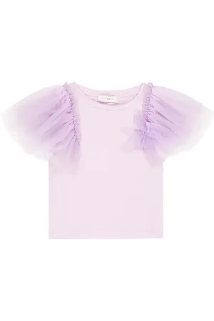 MONNALISA Tulle cotton T-shirt