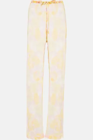 DRIES VAN NOTEN Floral silk crÃªpe pants
