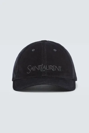 Saint Laurent Logo corduroy baseball cap