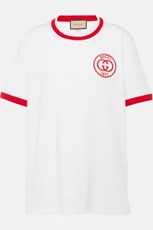 Gucci Logo embroidered cotton jersey T-shirt