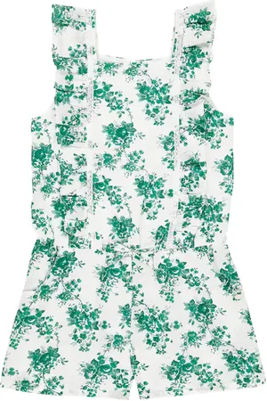 Tartine Et Chocolat Printed ruffled cotton playsuit