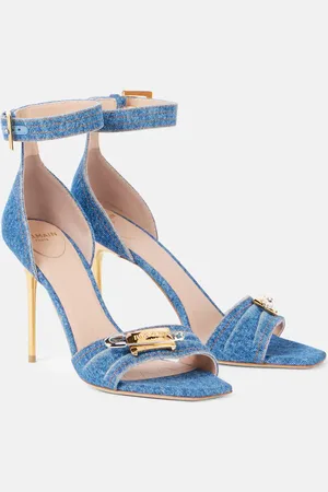 Balmain Logo denim sandals