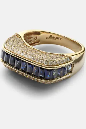 Rainbow K Empress 18kt gold ring with diamonds and sapphires