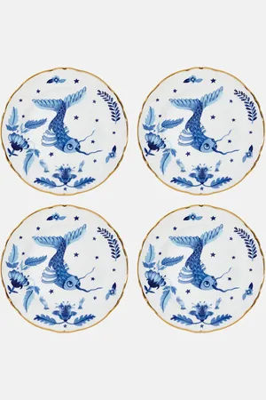 BITOSSI Marino Blue Fish set of 4 dessert plates