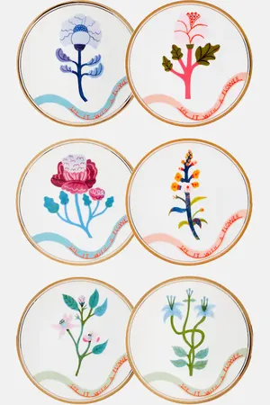 BITOSSI Flowers set of 6 dessert plates