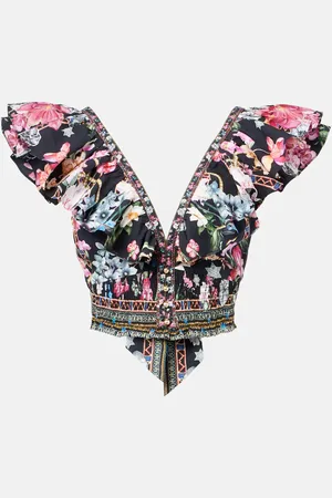 Camilla Crystal-embellished cotton crop top