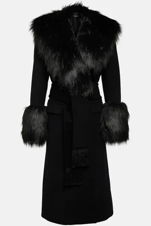 Dolce & Gabbana Faux fur-trimmed wool and cashmere coat