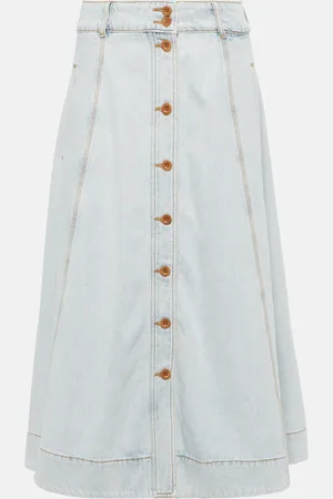 ZIMMERMANN August denim midi skirt