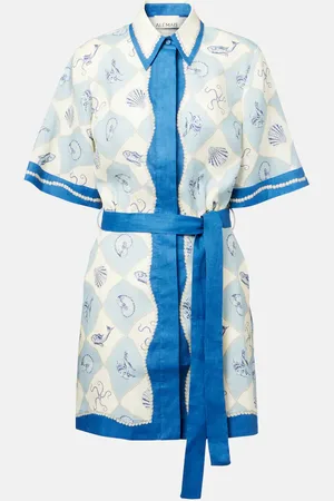 ALÉMAIS Printed linen shirt dress