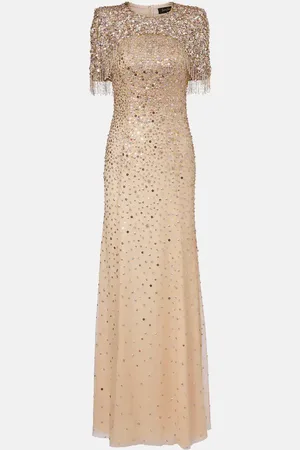 Jenny Packham Esna embellished caped gown