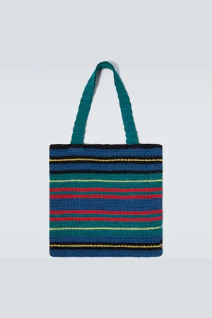 BODE Riverbank striped crochet tote bag