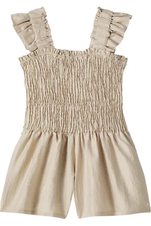 Donsje Estien smocked hemp-blend playsuit