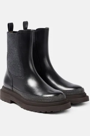 Brunello Cucinelli Monili leather Chelsea boots