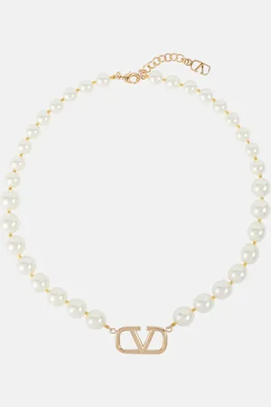 VALENTINO VLogo faux pearl necklace