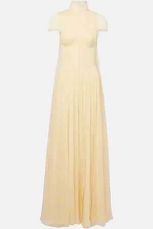 Alexander McQueen Pleated silk chiffon gown