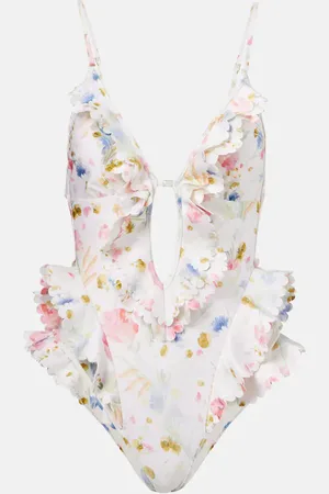 ZIMMERMANN Floral ruffled swimsuit