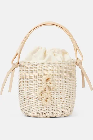 Ruslan Baginskiy Iza rattan-trimmed wicker basket bag