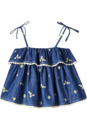 ZIMMERMANN Lucky embroidered denim tank top