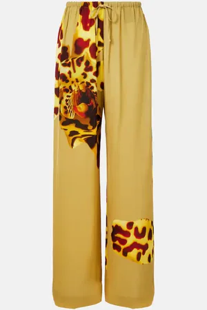 DRIES VAN NOTEN Leopard-print wide-leg pants