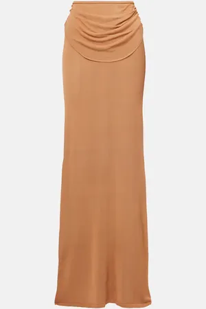 AYA MUSE Draped semi-sheer maxi skirt