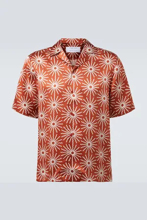 Frescobol Carioca Roberto printed silk bowling shirt