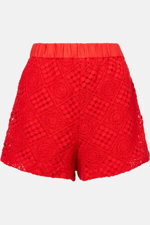 SIR Crochet high-rise cotton-blend shorts