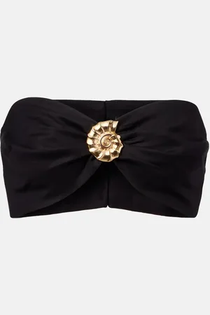 Adriana Degreas Embellished cotton-blend bandeau top