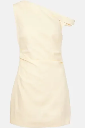 SIR Iris one-shoulder linen minidress
