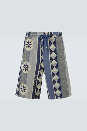 Loewe Printed cotton-blend terry Bermuda shorts