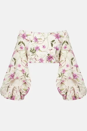 Agua by Agua Bendita Duria floral linen crop top