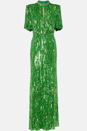 Jenny Packham Viola sequined cutout gown