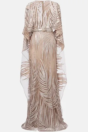 Elie saab Embroidered sheer tulle gown