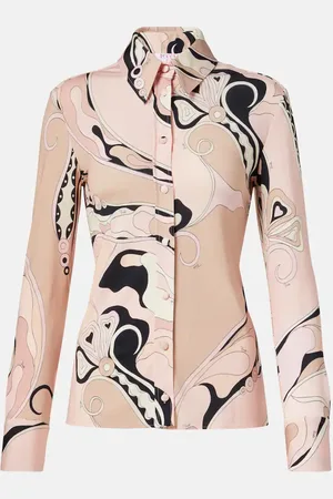 Puccini Orchidee satin jersey shirt