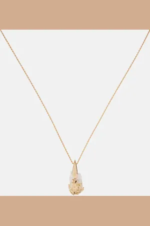 Bottega Veneta Rana embellished gold-plated necklace