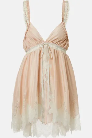 Chloé Lace-trimmed silk pongÃ© top
