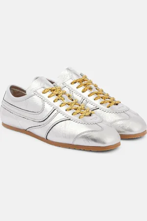 DRIES VAN NOTEN Metallic leather sneakers