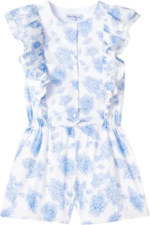Tartine Et Chocolat Floral ruffled cotton playsuit